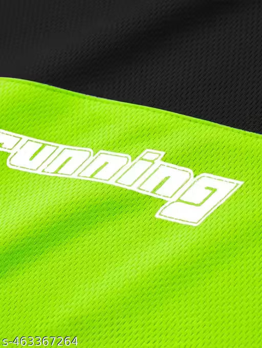 Men Colorblock Hooded Neck Polyester Red, Black T-Shirt