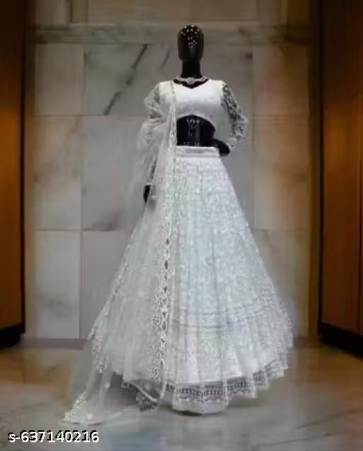 Silk Embroidered Red Semi-Stitched Lehenga with Unstitched Blouse and Silk Dupatta