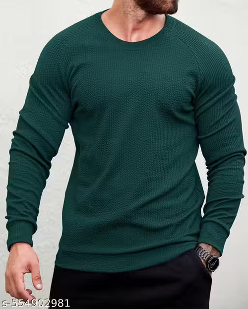 Abban Men's Waffle Tank Tops Full sleeves Round Neck Popcon Fabric Polycotton T-Shirt for Spring Wear,Summer Wear, winter wear Running and Outdoor tshirt