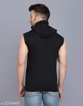 Fascista Men's Solid Hood Black Tshirts