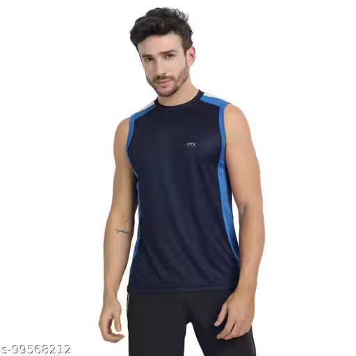 FTX Men's Colorblocked Round Blue Active Tshirts