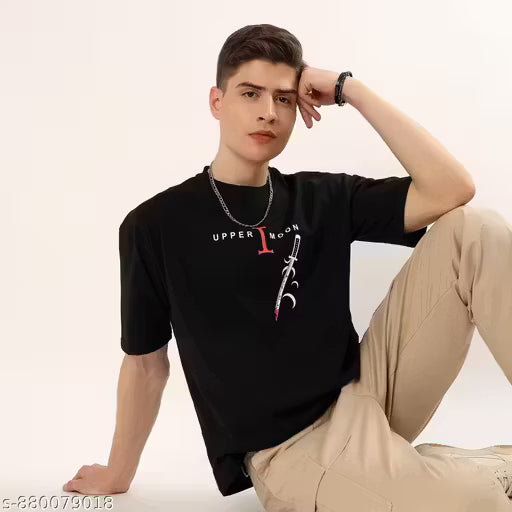 Garmin Men Oversized Drop-Shoulder Cotton T-Shirt | Demon Slayer Anime Graphic Print | Premium Soft & Breathable Casual Tshirt