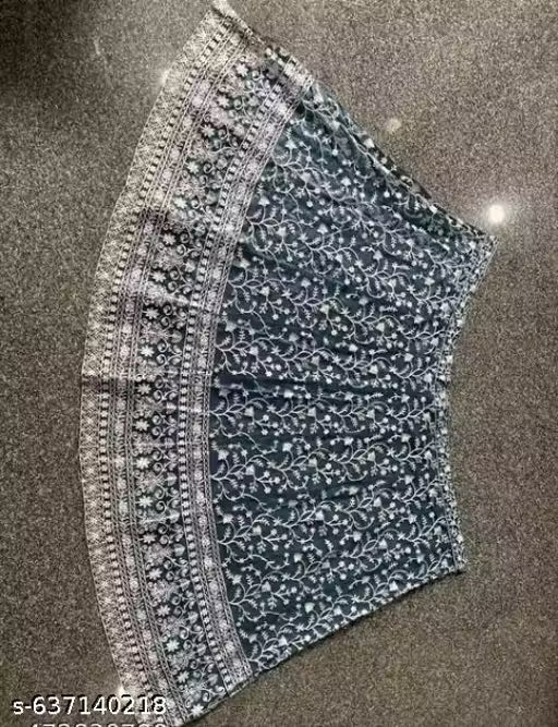 Silk Embroidered Red Semi-Stitched Lehenga with Unstitched Blouse and Silk Dupatta