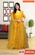 DESIGNER WOMEN LEHENGA Self Design Semi Stitched Lehenga Choli (Yellow) |Lehenga Choli|