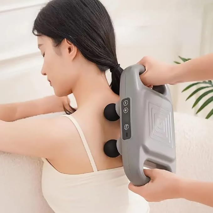 4-Head Massage Gun Deep Tissue Pro - Percussion Massager Gun 20 & 6 Massage Modes, Timing Full Body Massager for Pain Relief, Back, Legs, Neck (1),