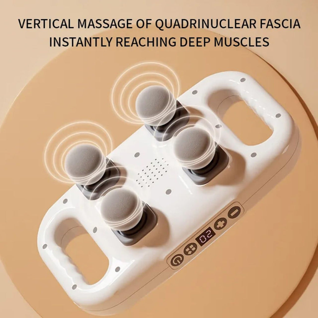 4-Head Massage Gun Deep Tissue Pro - Percussion Massager Gun 20 & 6 Massage Modes, Timing Full Body Massager for Pain Relief, Back, Legs, Neck (1),