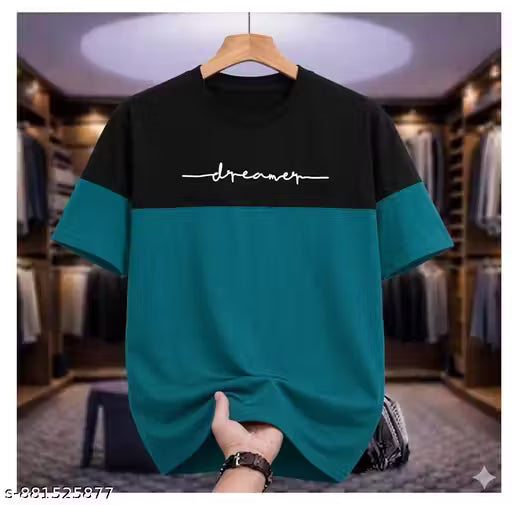 Keesor Men Cotton Blend Tshirt|Men Printed Round Neck Tshirt|Men Graphic Print Tshirt