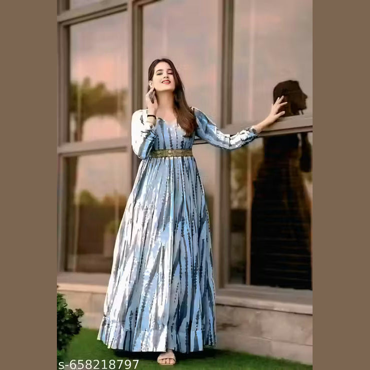 Women's poly Georgette Printed Party Wedding Fashion