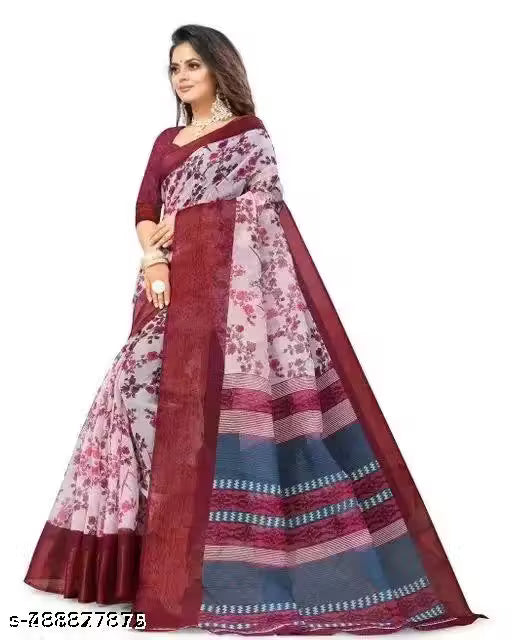 Trending cotton sarees with blouse