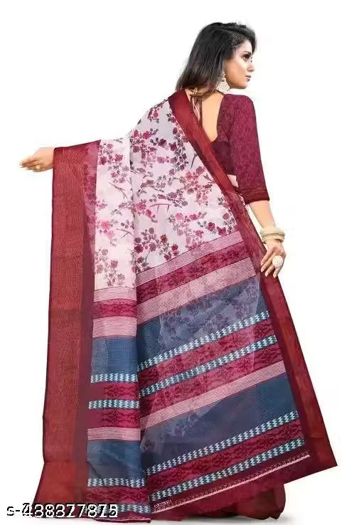 Trending cotton sarees with blouse