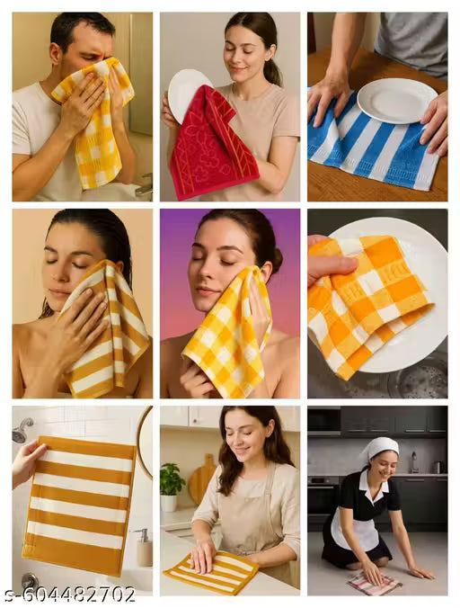 Soft Microfiber Highly Absorbent Rumal/Face Towel For Girls, Ladies, Baby Handkerchief (Pack of 12) - Multicolor