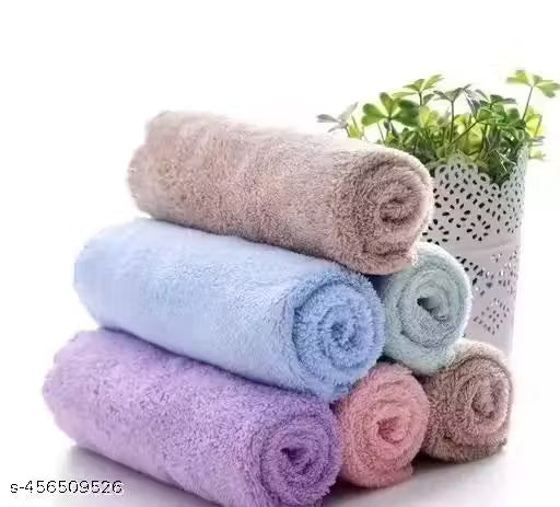Soft Microfiber Highly Absorbent Rumal/Face Towel For Girls, Ladies, Baby Handkerchief (Pack of 12) - Multicolor