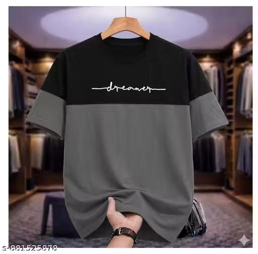 Keesor Men Cotton Blend Tshirt|Men Printed Round Neck Tshirt|Men Graphic Print Tshirt